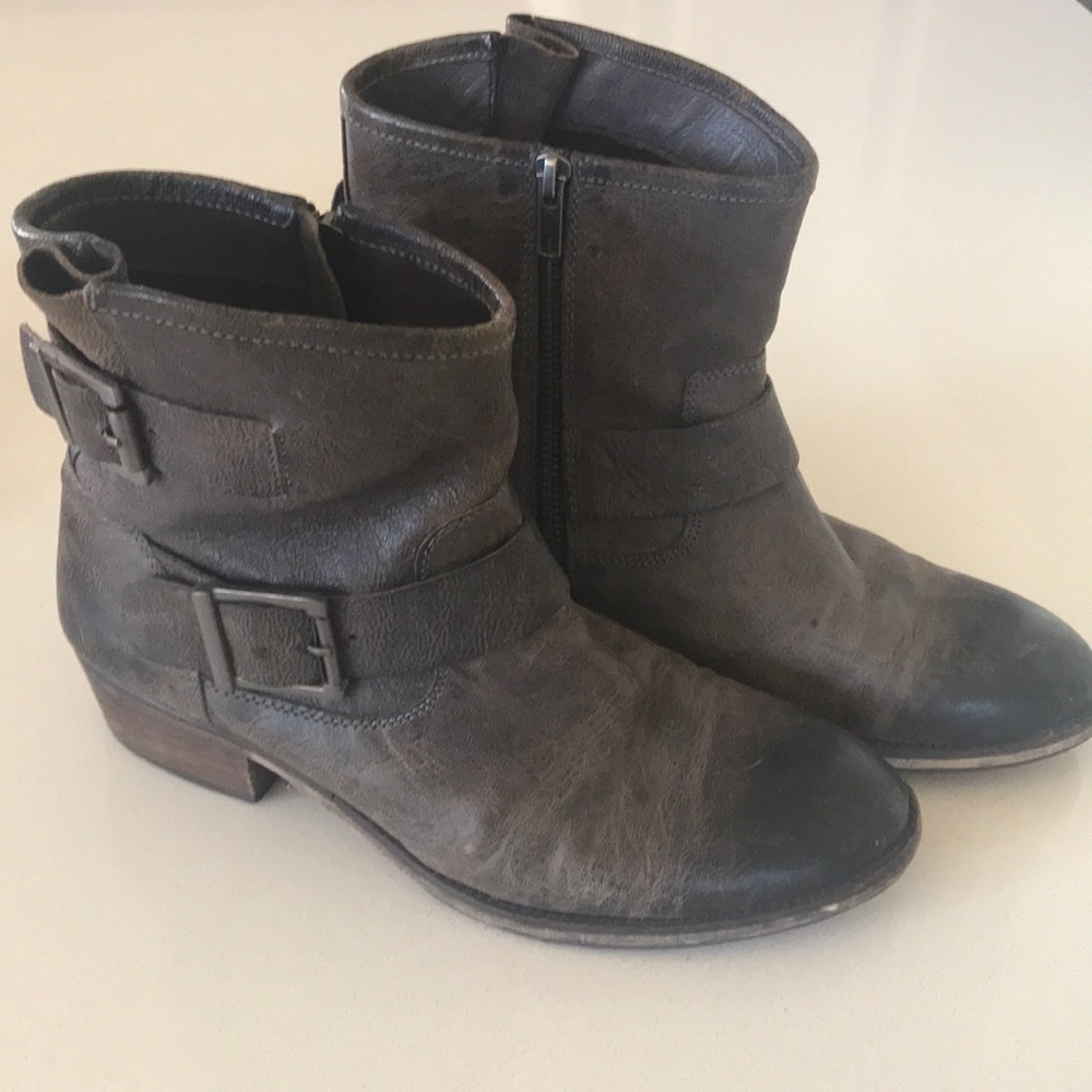 Grey Leather boots